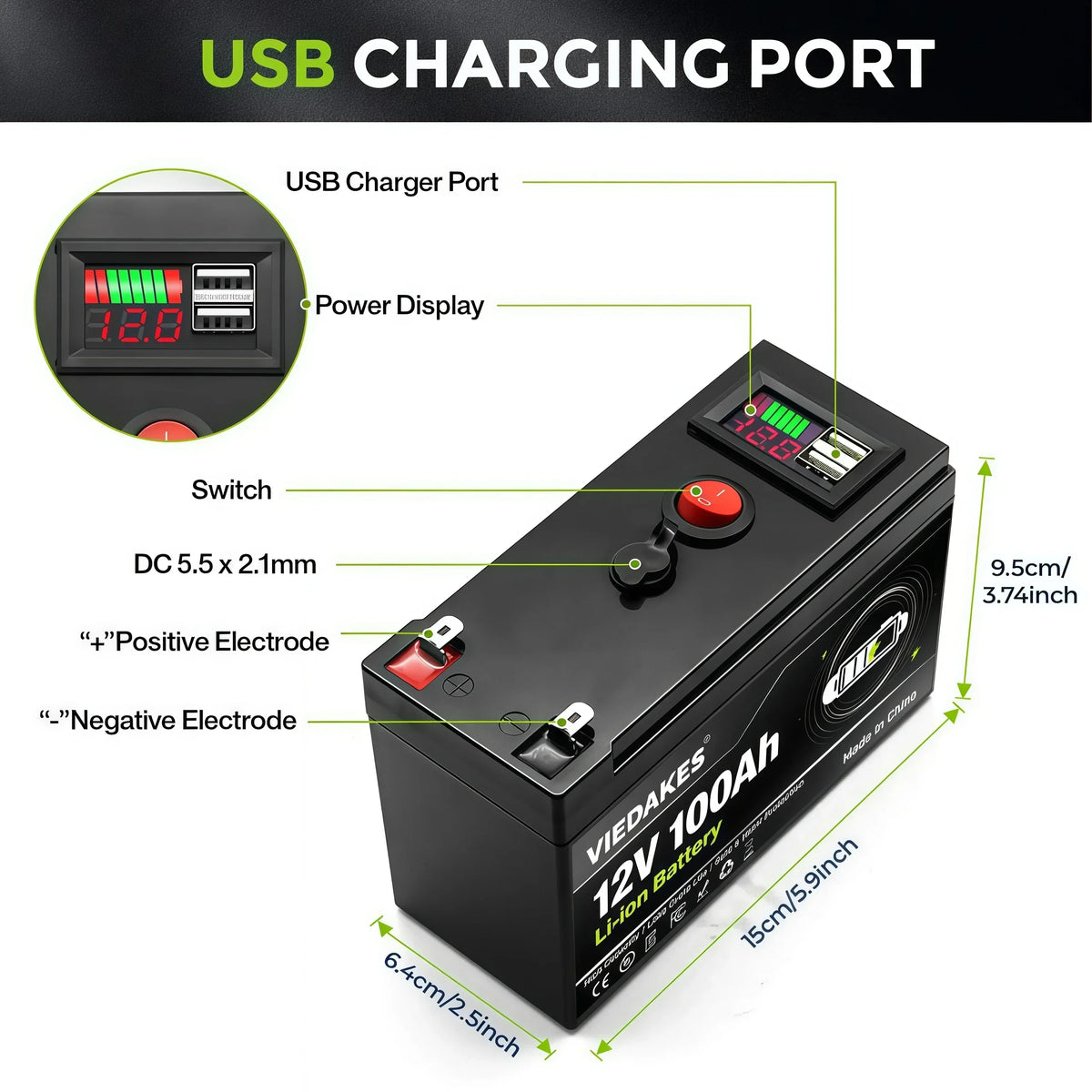 12.6V 3S7P Battery Pack 24Ah 18650 Rechargeable Battery with XT60 Plug for Electric Scooter LED Light Long Cycle Life