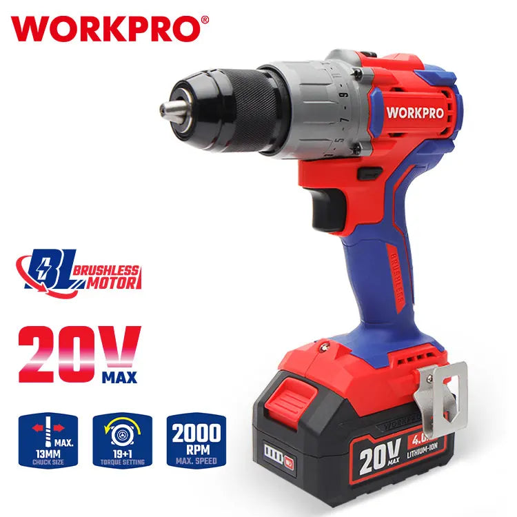 19+1 Torque Setting Brushless Cordless Power Drill Set with Lithium-Ion Battery Premium Power Drills