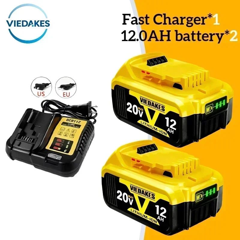 Replacement 20V 12.0Ah Lithium Battery for Dewalt DCD790 DCB200 Cordless Drill Impact Wrench Screwdriver Rechargeable Battery