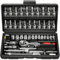 216-Piece Professional Socket Set 1/2' 3/8' 1/4' Drive SAE & Metric with 72-Tooth Ratchet for Automotive And Home Repair.（1SET）