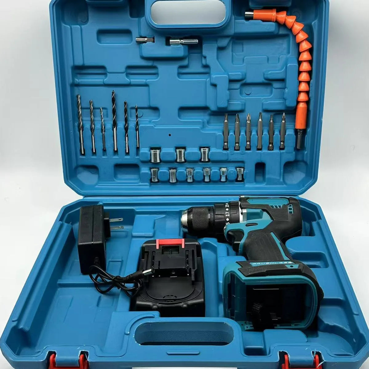 Portable Professional Industrial 10mm 21V Li-Ion Battery Chargeable Cordless Electric Drill Brushless Motor Variable Drilling