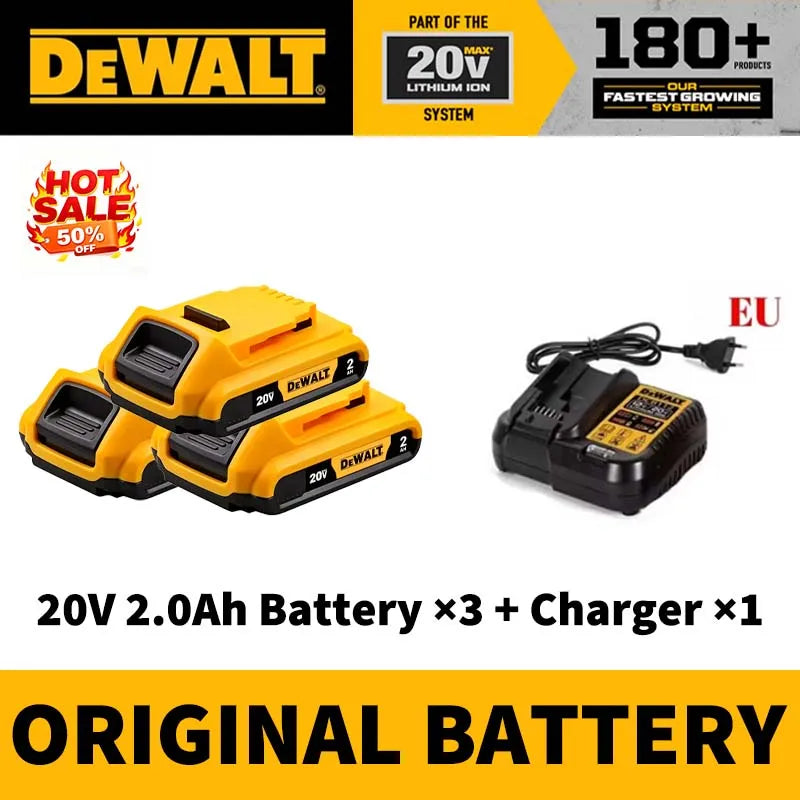 100% Original Dewalt 60V 9.0Ah Battery 18650 ‌Li-Ion 18V/20V 5.0Ah 6.0Ah Power Tool Battery High Power Rechargeable Battery