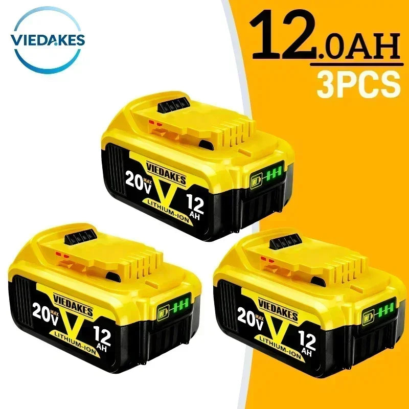 Replacement 20V 12.0Ah Lithium Battery for Dewalt DCD790 DCB200 Cordless Drill Impact Wrench Screwdriver Rechargeable Battery