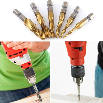 SIQICNC Shank Titanium Plated HSS Screw Thread Metric Tap Drill Bits Screw Machine Compound Tap M3 M4 M5 M6 M8 M10 Hand Tools