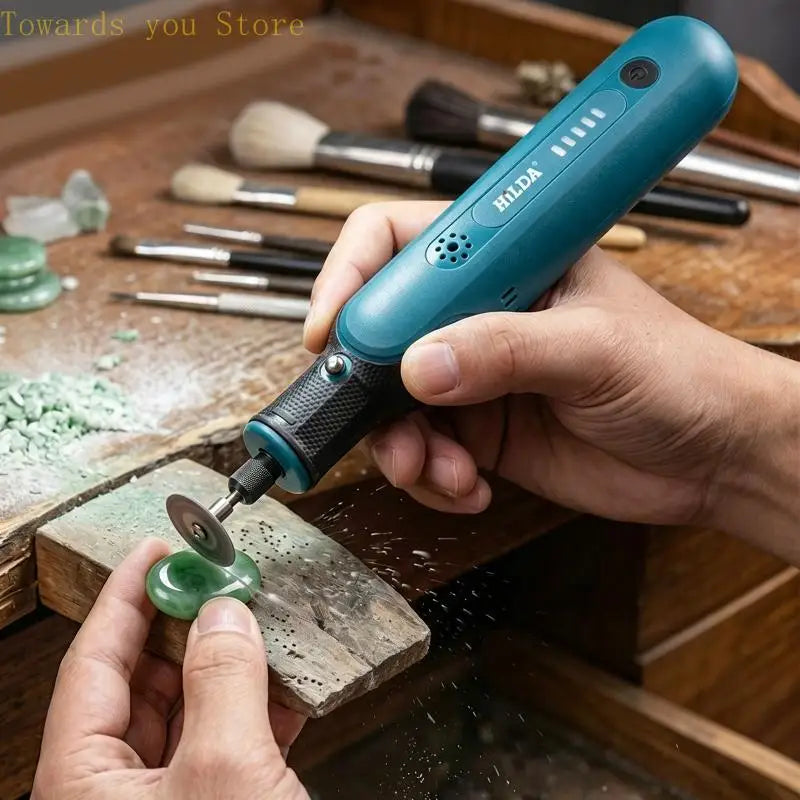 Q9QF 5 Speed Mini Wireless Rechargeable Engraver Pen Cordless Rotary Tool Woodworking