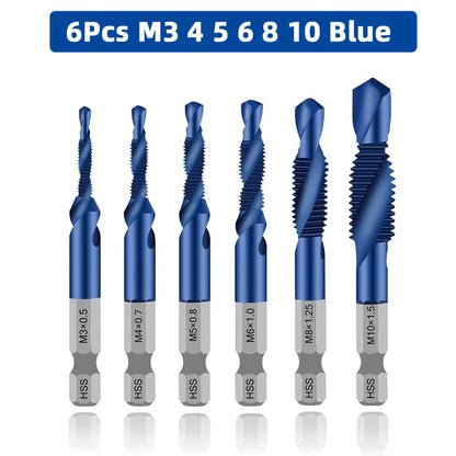 SIQICNC Shank Titanium Plated HSS Screw Thread Metric Tap Drill Bits Screw Machine Compound Tap M3 M4 M5 M6 M8 M10 Hand Tools