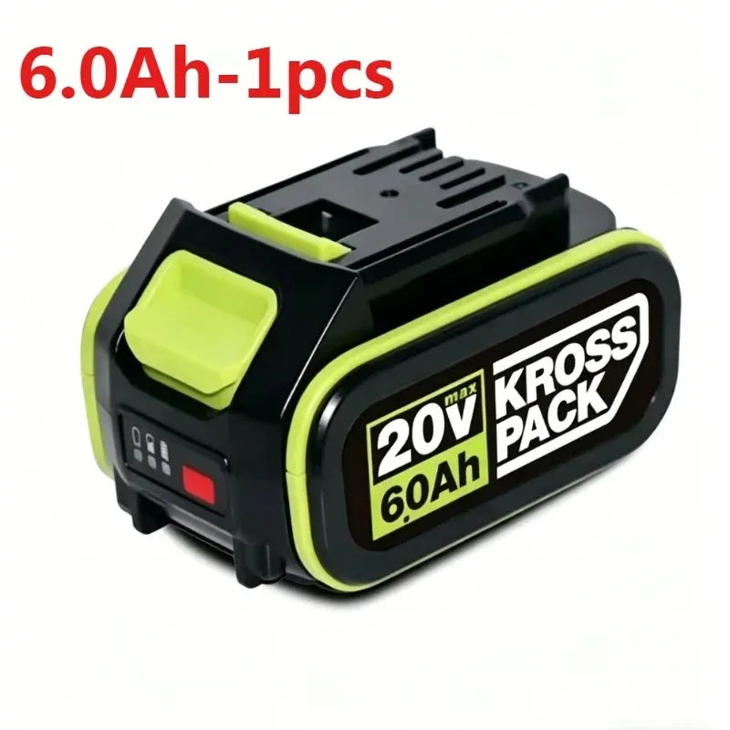 20V 6.0Ah KROSS PACK Rechargeable Lithium Ion Battery Compatible with WORX 20V Max Kross Pack Series Electric Tools WU279 WU535