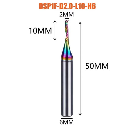 1pc AAAAA Single Flute Carbide Spiral End Mill 3.175 ,4,5,6mm Aluminum Milling Cutter Engraving Woodworking Acrylic DLC Coating