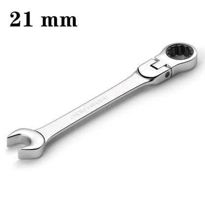 Flex-head Ratcheting Wrench Set,1Pcs Metric 6-24mm Chrome Vanadium Steel Universal Spanners for Car Repair Hand Tools