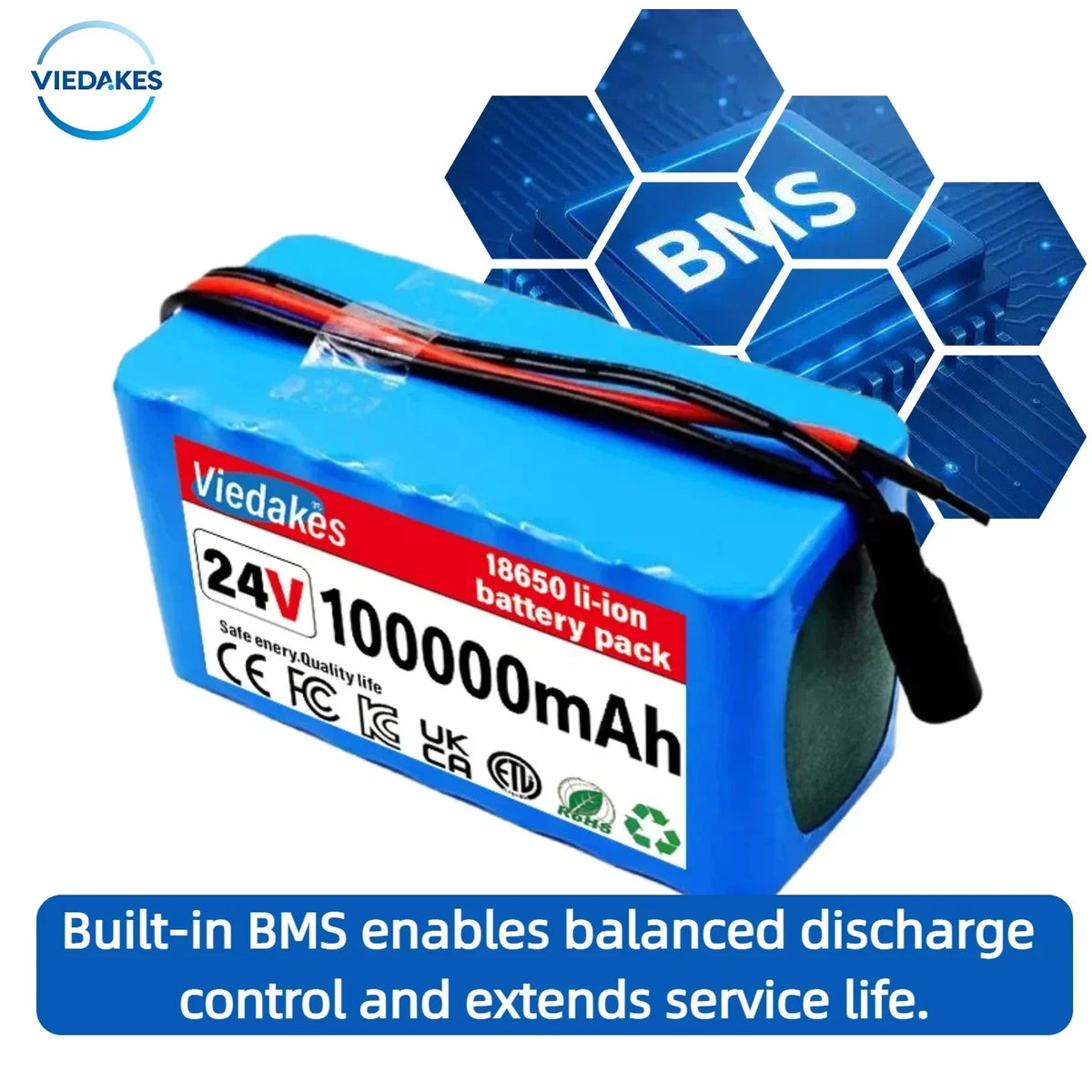 NEW 24V 100Ah 7S3P 18650 Lithium Battery High Capacity 24V 100000mAh Rechargeable Battery Pack with 2A Charger for Electronics