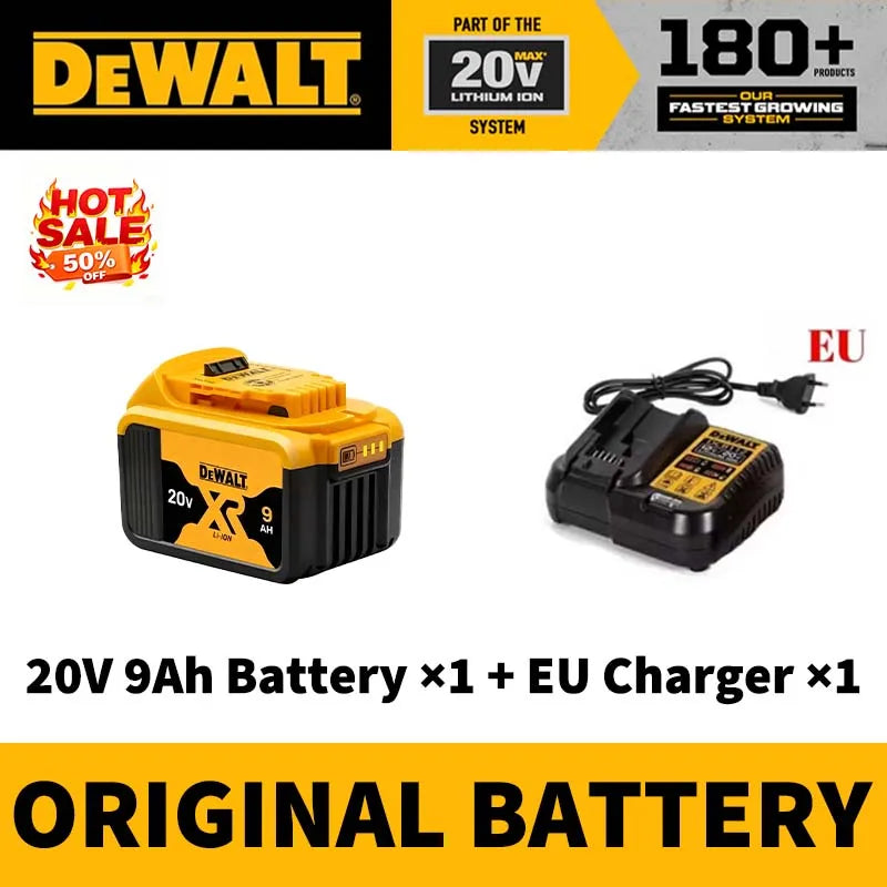 100% Original Dewalt 60V 9.0Ah Battery 18650 ‌Li-Ion 18V/20V 5.0Ah 6.0Ah Power Tool Battery High Power Rechargeable Battery