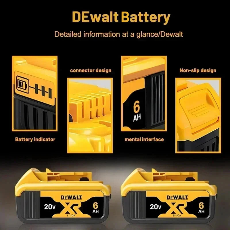 DEWALT 20V Max 2/5/6/9Ah Battery Charger Combo Li-Ion XR Series for Power Tools Battery DCB200,DCB202,DCB205,DCB206