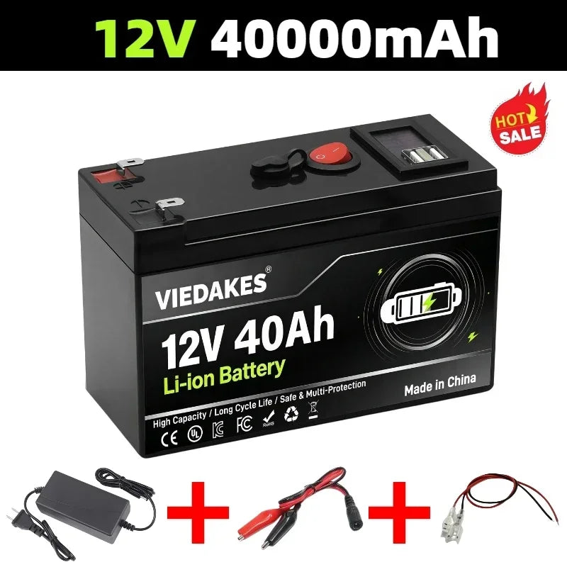 12.6V 3S7P Battery Pack 60000mAh Built-in BMS Rechargeable with Charger for CCTV Security Outdoor Power Supply