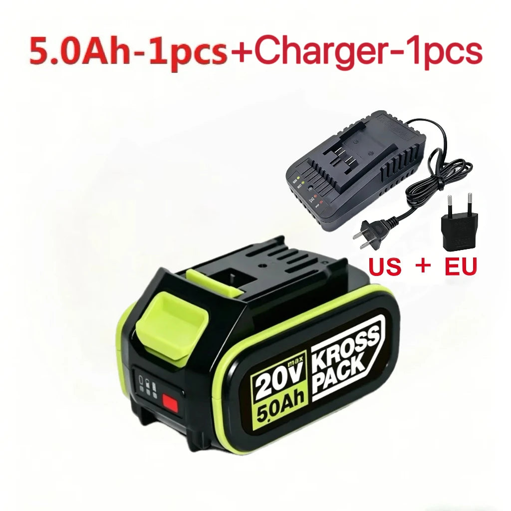 20V 6.0Ah KROSS PACK Rechargeable Lithium Ion Battery Compatible with WORX 20V Max Kross Pack Series Electric Tools WU279 WU535