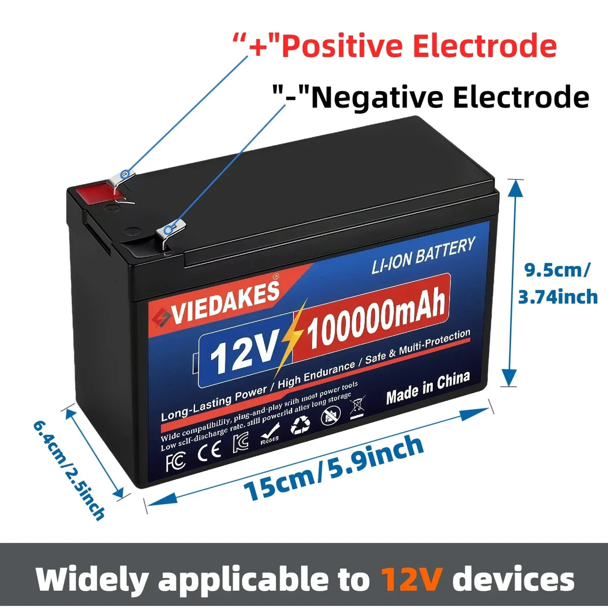 100Ah 12V 3S7P High Capacity Battery Pack, for Kids ATV Power Wheels, Flat Voltage Discharge Curve No Memory Effect