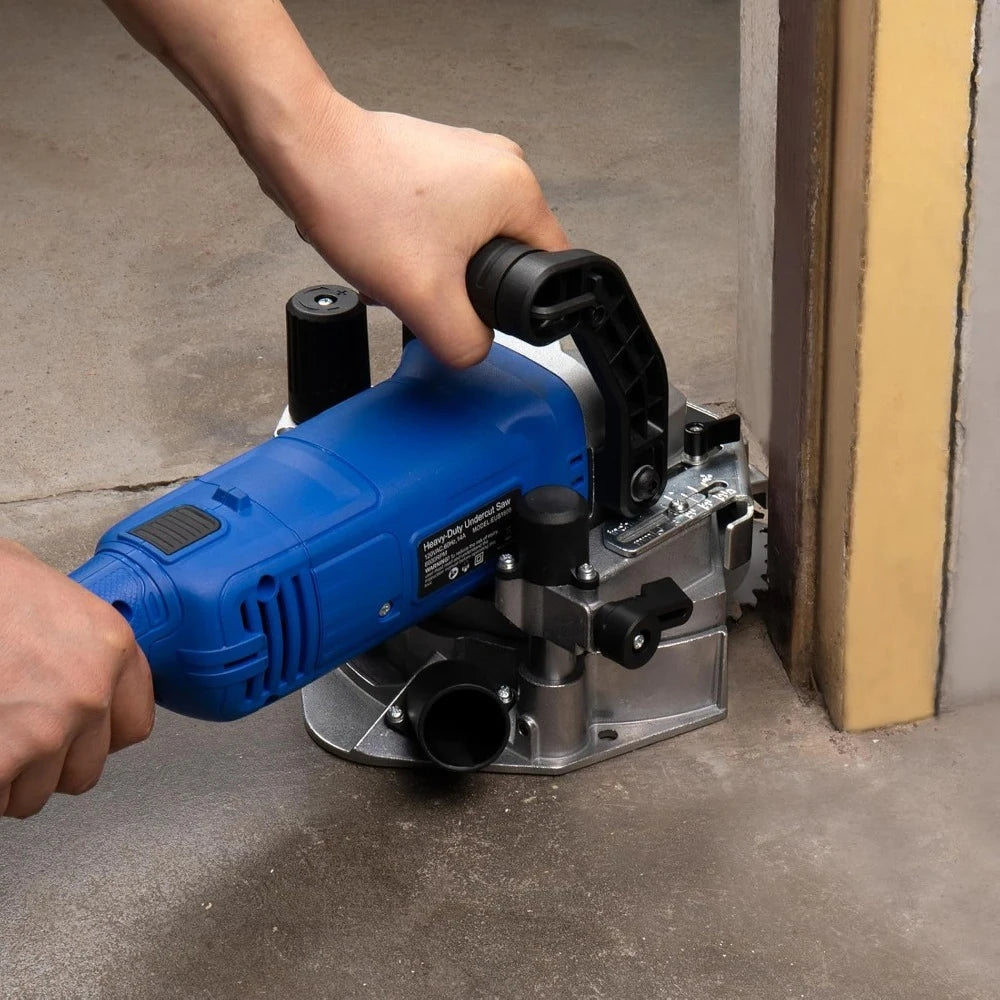 Heavy Duty Undercut Saw Jamb Saw Kit 1800W Electric with Wood Blade and Diamond Blade for Tile Masonry 13ft Cord 120V