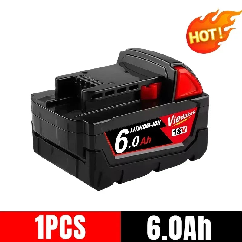 18V 9Ah Lithium-Ion Battery for Milwaukee High Power Replacement Battery for 18V Cordless Power Tools 18650 Cell Li-ion Battery