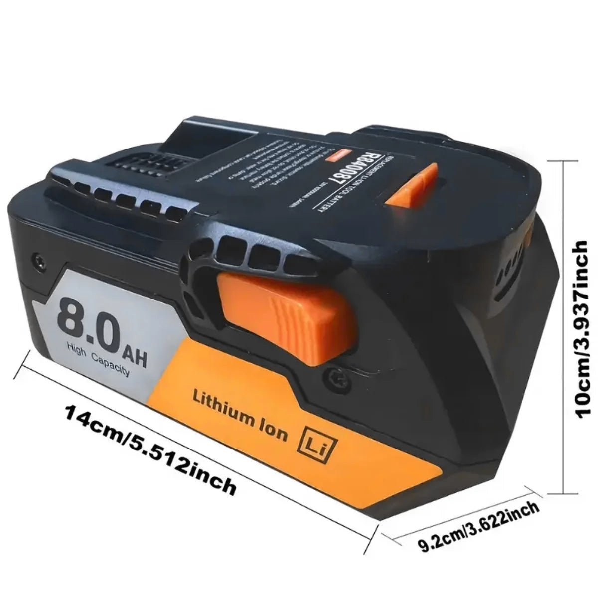 2-Pack RIDGID R840087 18V 8.0Ah Lithium-ion Rechargeable Batteries, Compatible with R840083, R840085, AC840085 Series Power Tool