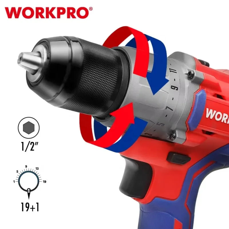 19+1 Torque Setting Brushless Cordless Power Drill Set with Lithium-Ion Battery Premium Power Drills