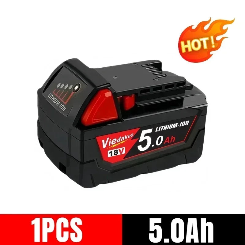 18V 9Ah Lithium-Ion Battery for Milwaukee High Power Replacement Battery for 18V Cordless Power Tools 18650 Cell Li-ion Battery