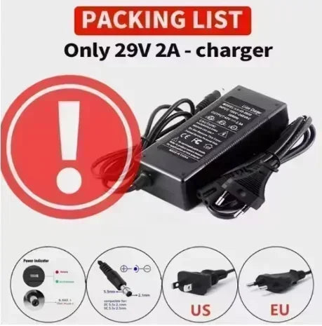 NEW 24V 100Ah 7S3P 18650 Lithium Battery High Capacity 24V 100000mAh Rechargeable Battery Pack with 2A Charger for Electronics
