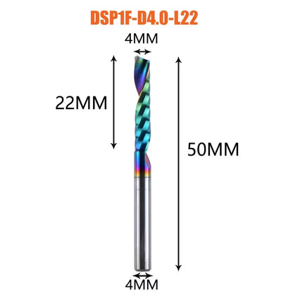 1pc AAAAA Single Flute Carbide Spiral End Mill 3.175 ,4,5,6mm Aluminum Milling Cutter Engraving Woodworking Acrylic DLC Coating