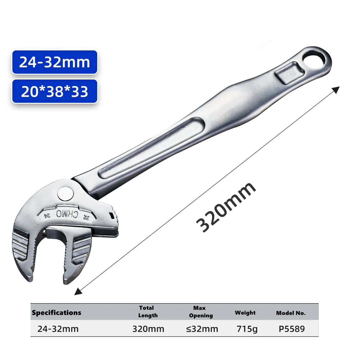 Multifunctional Heavy-Duty Crab Claw Wrench Adjustable Ratchet Wide Jaw Self-Locking Wrench for Home Automotive Pipe Manufacture