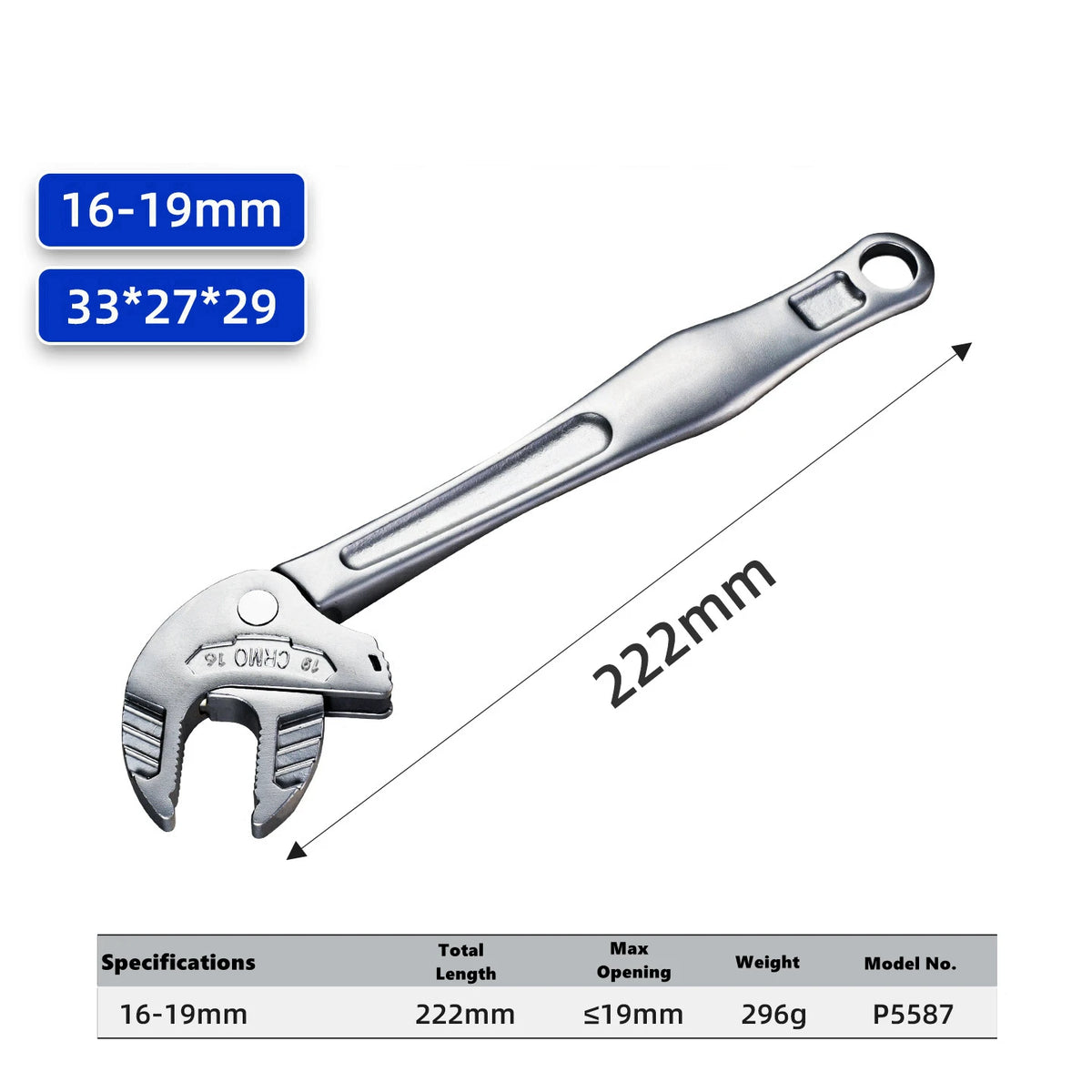 Multifunctional Heavy-Duty Crab Claw Wrench Adjustable Ratchet Wide Jaw Self-Locking Wrench for Home Automotive Pipe Manufacture