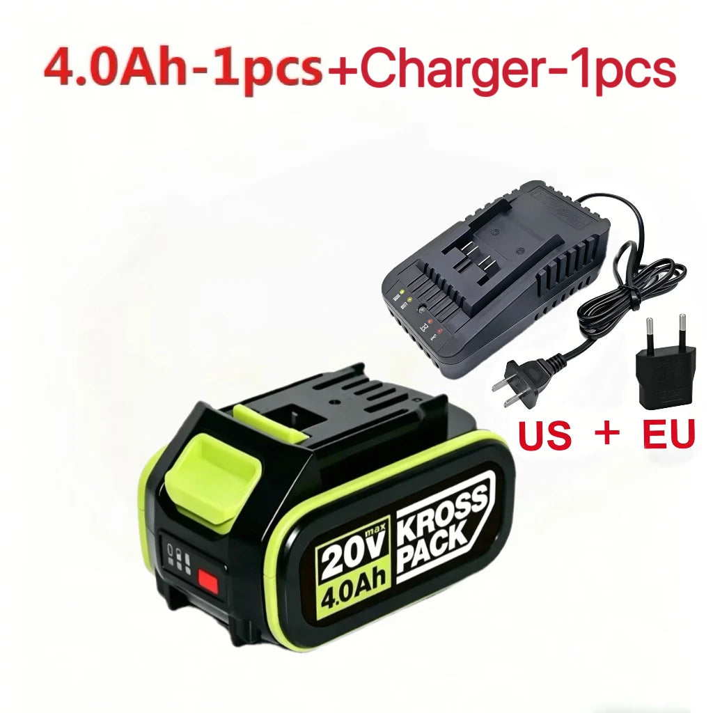 20V 6.0Ah KROSS PACK Rechargeable Lithium Ion Battery Compatible with WORX 20V Max Kross Pack Series Electric Tools WU279 WU535