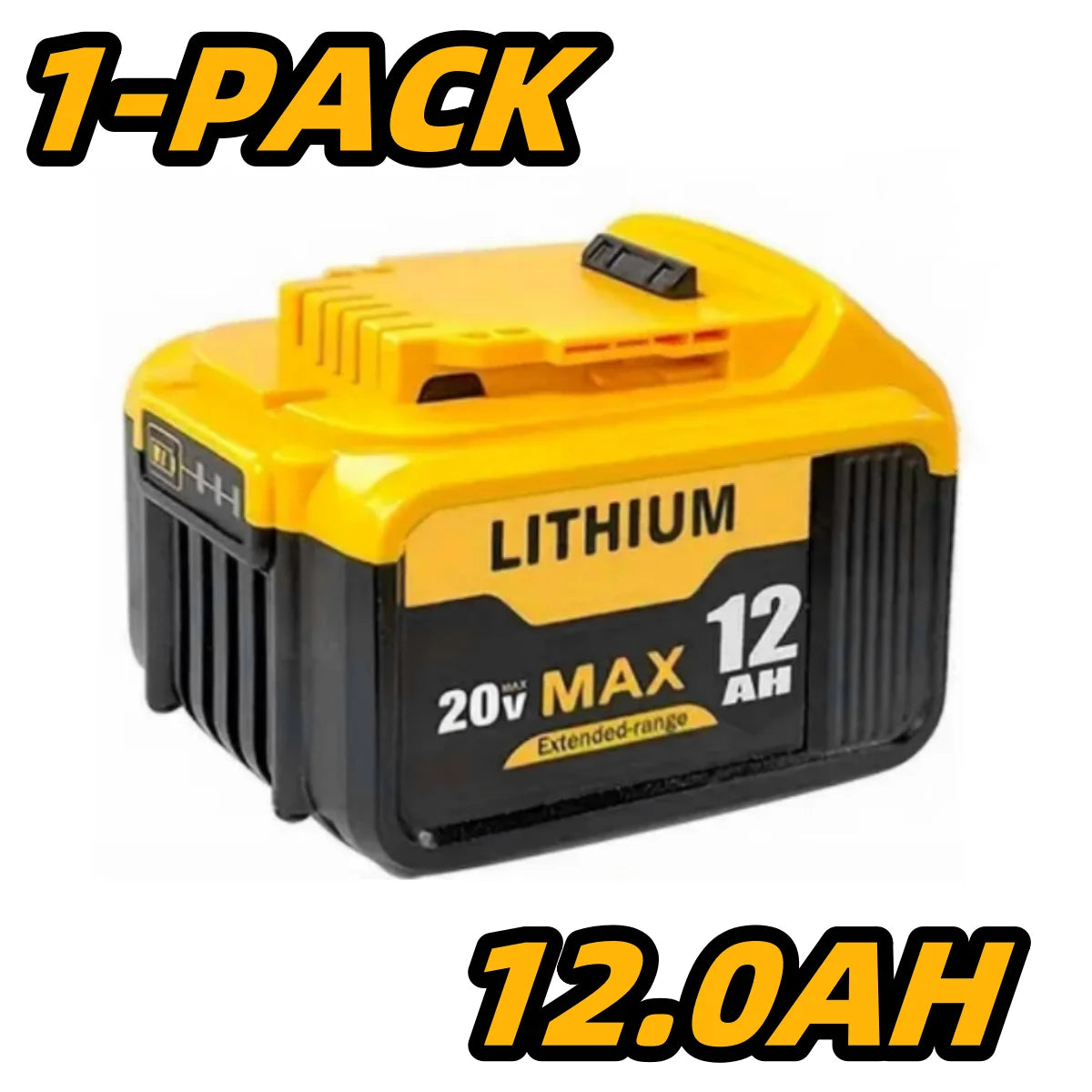1/2/4PACK 20V 12Ah Replacement Battery For Dewalt 20V Max Tools (DCB201, DCB200, DCB204, DCB206, DCB203) - Compatible