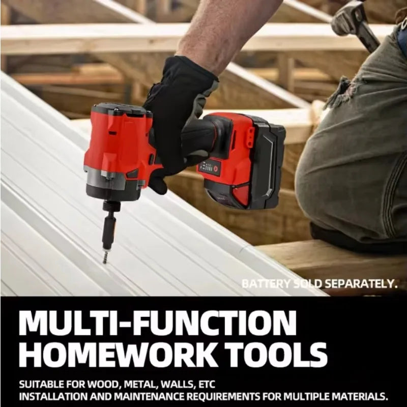 DIY Multi-Function Tools&Hardware Cordless  Brushless Electric Screwdriver 4-Speed Car Truck Repair Electric Impact Screwdriver