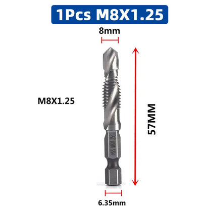 SIQICNC Shank Titanium Plated HSS Screw Thread Metric Tap Drill Bits Screw Machine Compound Tap M3 M4 M5 M6 M8 M10 Hand Tools