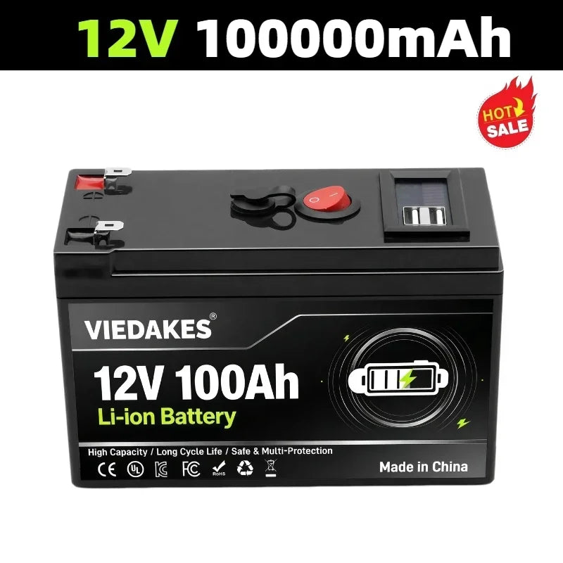 12.6V 3S7P Battery Pack 60000mAh Built-in BMS Rechargeable with Charger for CCTV Security Outdoor Power Supply