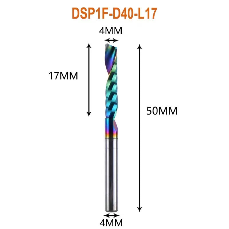 1pc AAAAA Single Flute Carbide Spiral End Mill 3.175 ,4,5,6mm Aluminum Milling Cutter Engraving Woodworking Acrylic DLC Coating