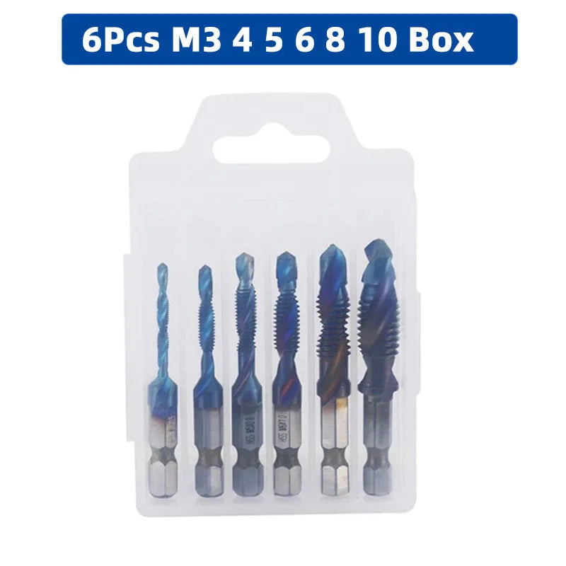 SIQICNC Shank Titanium Plated HSS Screw Thread Metric Tap Drill Bits Screw Machine Compound Tap M3 M4 M5 M6 M8 M10 Hand Tools