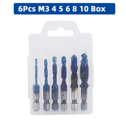 SIQICNC Shank Titanium Plated HSS Screw Thread Metric Tap Drill Bits Screw Machine Compound Tap M3 M4 M5 M6 M8 M10 Hand Tools