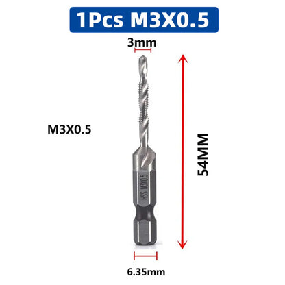 SIQICNC Shank Titanium Plated HSS Screw Thread Metric Tap Drill Bits Screw Machine Compound Tap M3 M4 M5 M6 M8 M10 Hand Tools