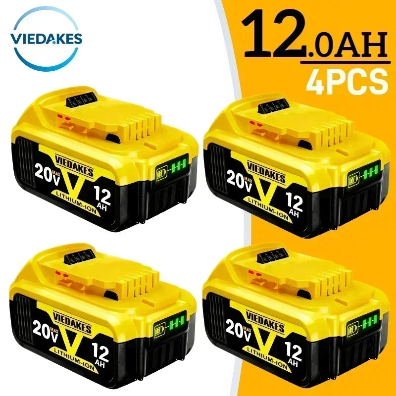 Replacement 20V 12.0Ah Lithium Battery for Dewalt DCD790 DCB200 Cordless Drill Impact Wrench Screwdriver Rechargeable Battery