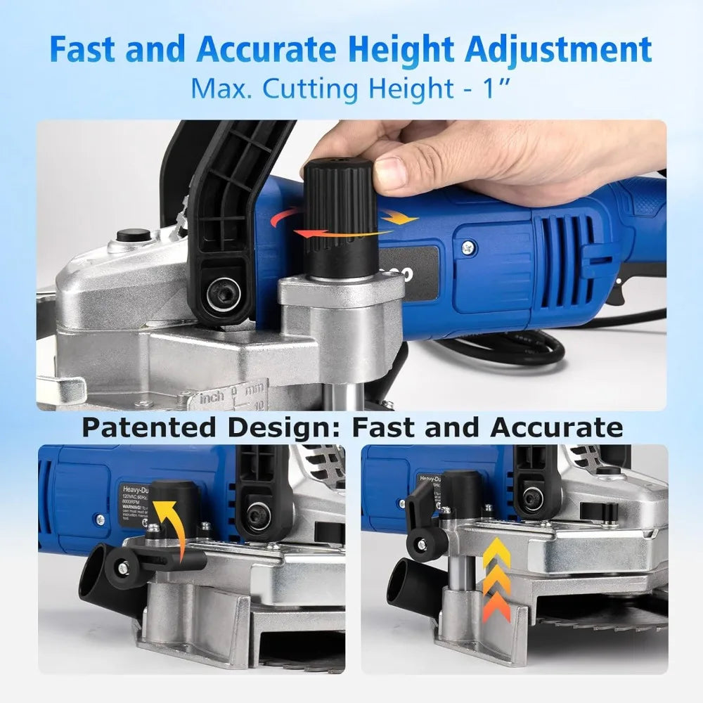 Heavy Duty Undercut Saw Jamb Saw Kit 1800W Electric with Wood Blade and Diamond Blade for Tile Masonry 13ft Cord 120V