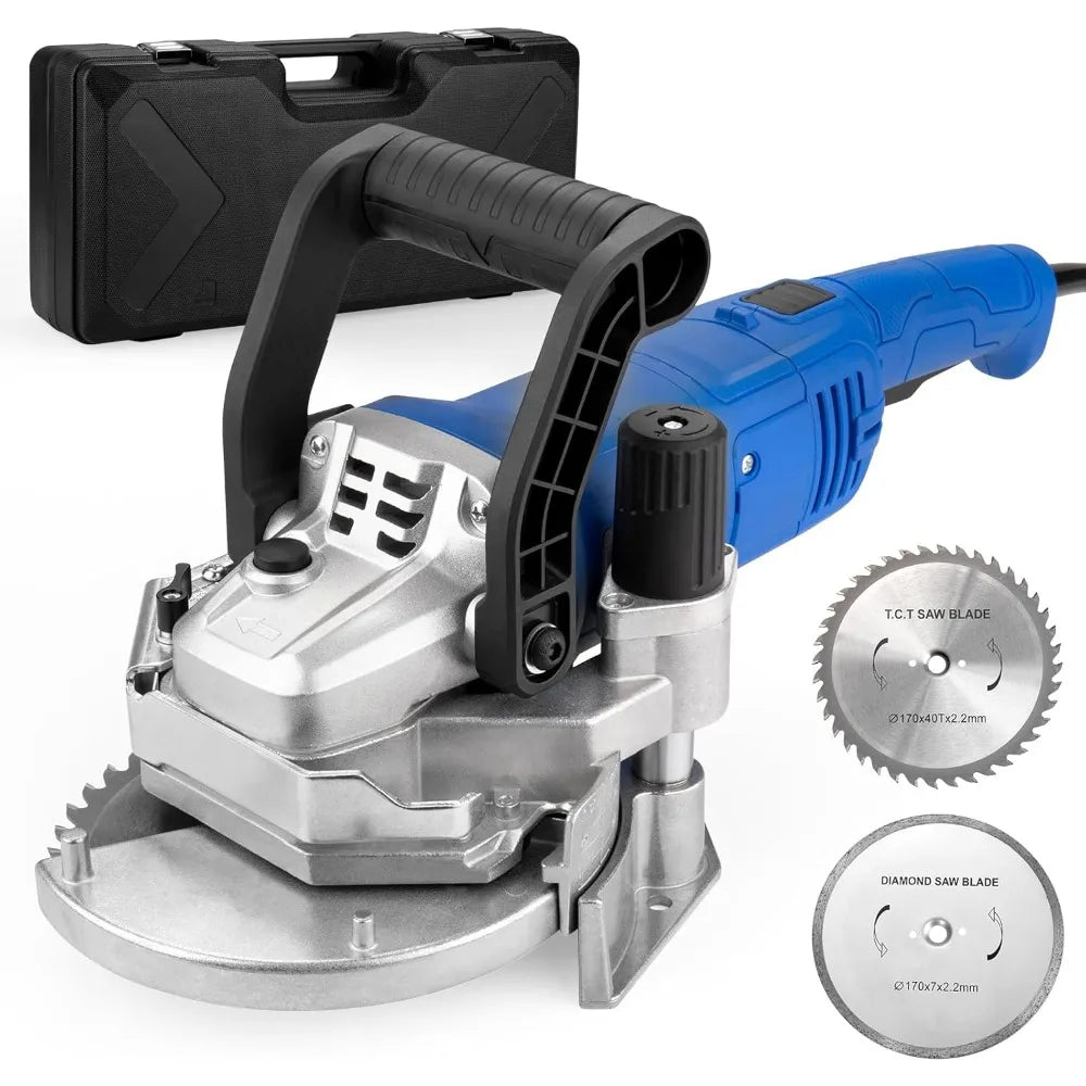 Heavy Duty Undercut Saw Jamb Saw Kit 1800W Electric with Wood Blade and Diamond Blade for Tile Masonry 13ft Cord 120V