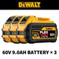 100% Original Dewalt 60V 9.0Ah Battery 18650 ‌Li-Ion 18V/20V 5.0Ah 6.0Ah Power Tool Battery High Power Rechargeable Battery
