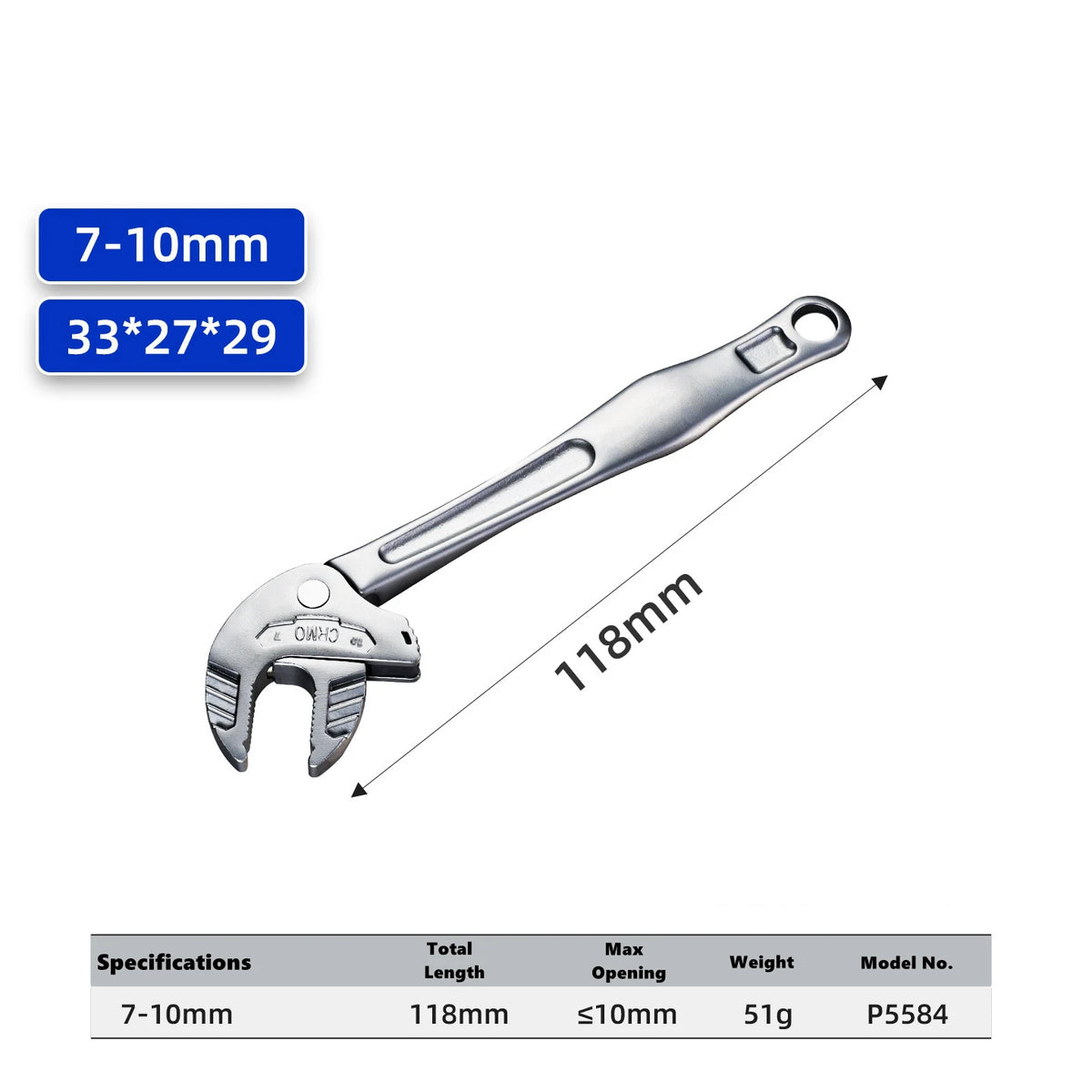 Multifunctional Heavy-Duty Crab Claw Wrench Adjustable Ratchet Wide Jaw Self-Locking Wrench for Home Automotive Pipe Manufacture