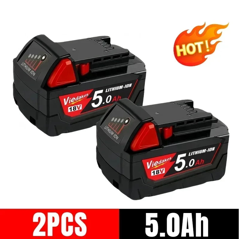 18V 9Ah Lithium-Ion Battery for Milwaukee High Power Replacement Battery for 18V Cordless Power Tools 18650 Cell Li-ion Battery