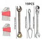 19Pcs Chrome Vanadium Steel Hand Spanner Kit For Auto Garage DIY Household Repair, Mens Tool Gift For Dad And Husband