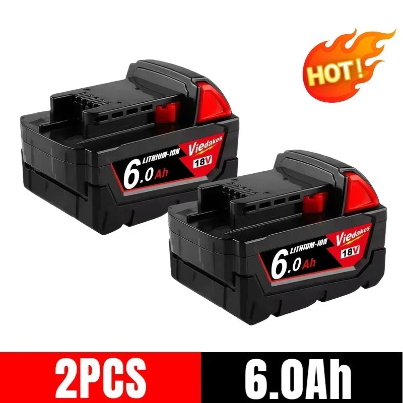 18V 9Ah Lithium-Ion Battery for Milwaukee High Power Replacement Battery for 18V Cordless Power Tools 18650 Cell Li-ion Battery