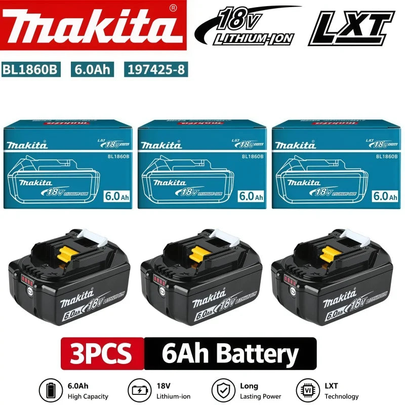 100% Genuine Original BL1860B 18V 6Ah Lithium Battery for BL1850B BL1840B Cordless Drill Impact Wrench Driver Power Tools