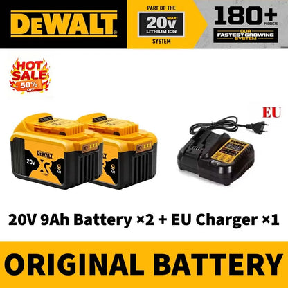 100% Original Dewalt 60V 9.0Ah Battery 18650 ‌Li-Ion 18V/20V 5.0Ah 6.0Ah Power Tool Battery High Power Rechargeable Battery