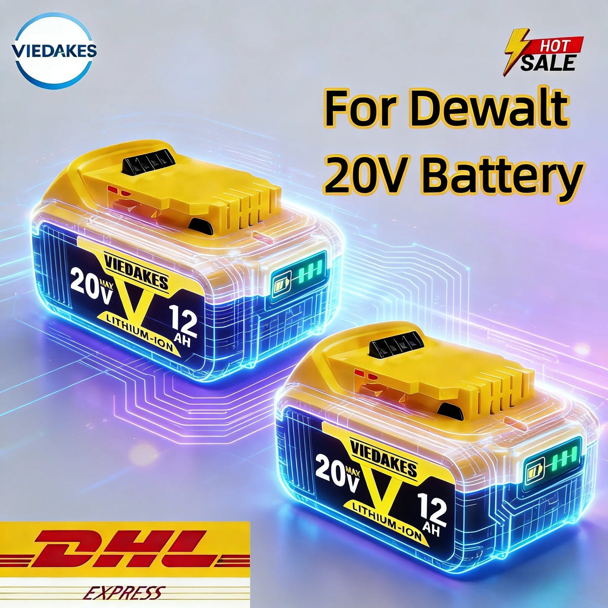 Replacement 20V 12.0Ah Lithium Battery for Dewalt DCD790 DCB200 Cordless Drill Impact Wrench Screwdriver Rechargeable Battery