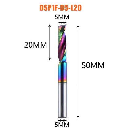 1pc AAAAA Single Flute Carbide Spiral End Mill 3.175 ,4,5,6mm Aluminum Milling Cutter Engraving Woodworking Acrylic DLC Coating