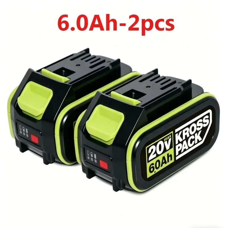 20V 6.0Ah KROSS PACK Rechargeable Lithium Ion Battery Compatible with WORX 20V Max Kross Pack Series Electric Tools WU279 WU535
